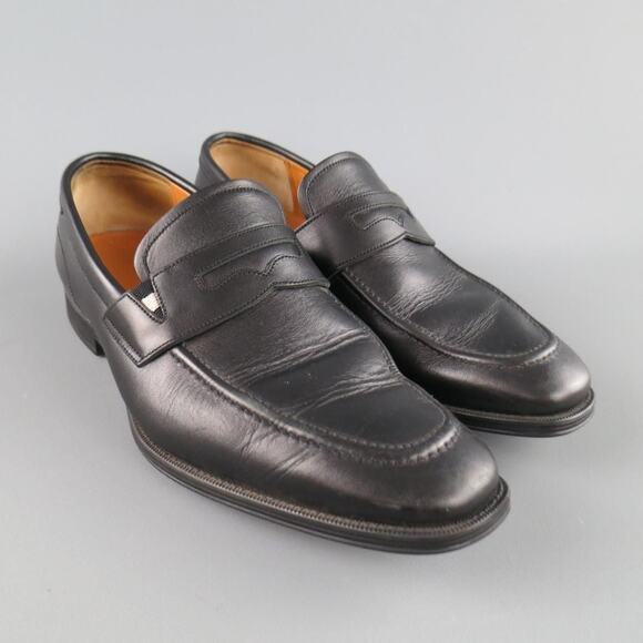 BALLY Size 7.5 Black Leather Penny Loafers main image 8